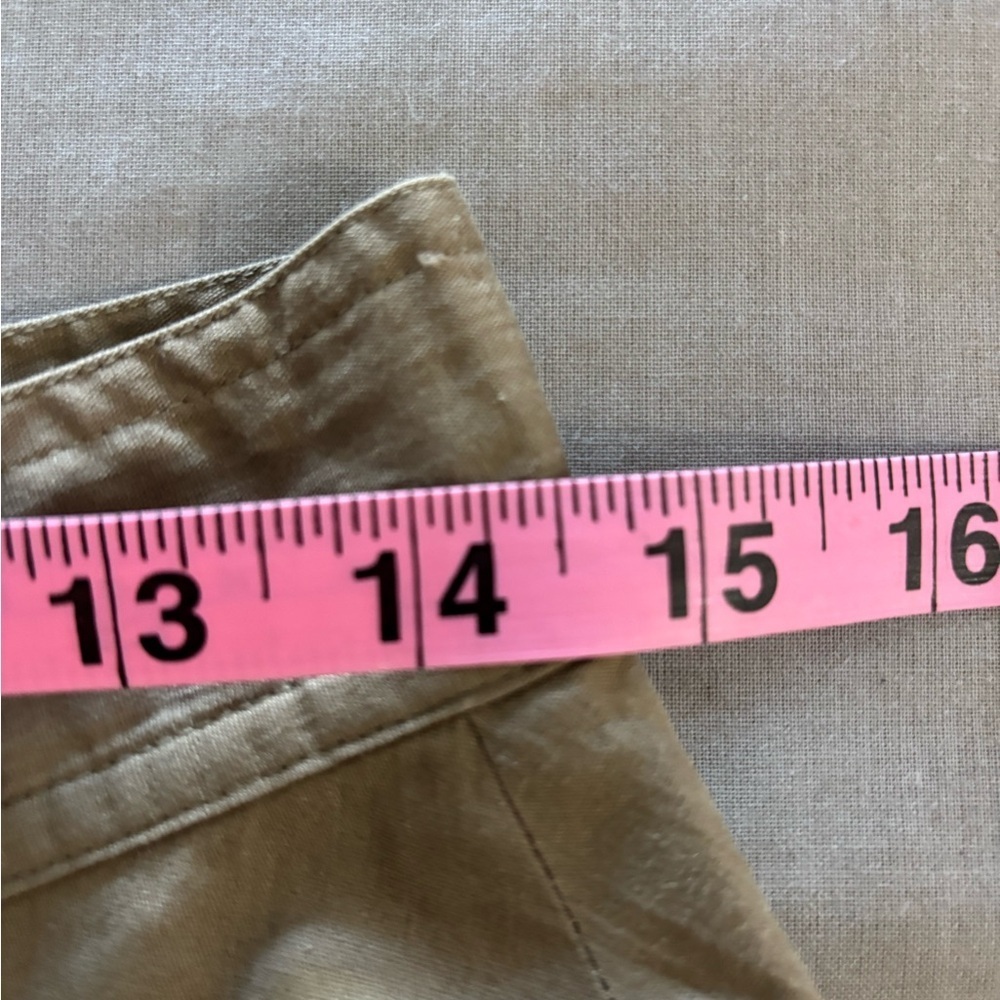 Vintage Kenya Collection Olive Green Button-Front Pintuck Midi Skirt Size 14 - Picture 7 of 9